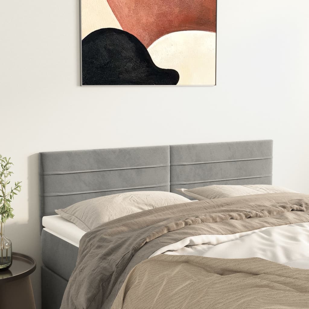 Κεφαλάρια Κρεβατιού 2 τεμ. Αν. Γκρι 72x5x78/88 εκ. Βελούδινα - Pakobazaar