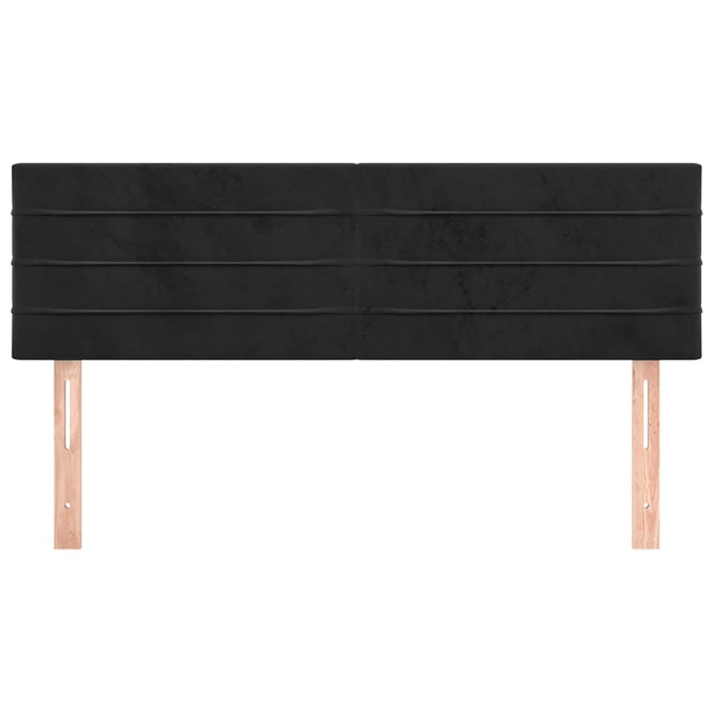 Κεφαλάρια Μαύρα 144x5x78/88 εκ. Βελούδο