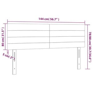 Κεφαλάρια Μαύρα 144x5x78/88 εκ. Βελούδο