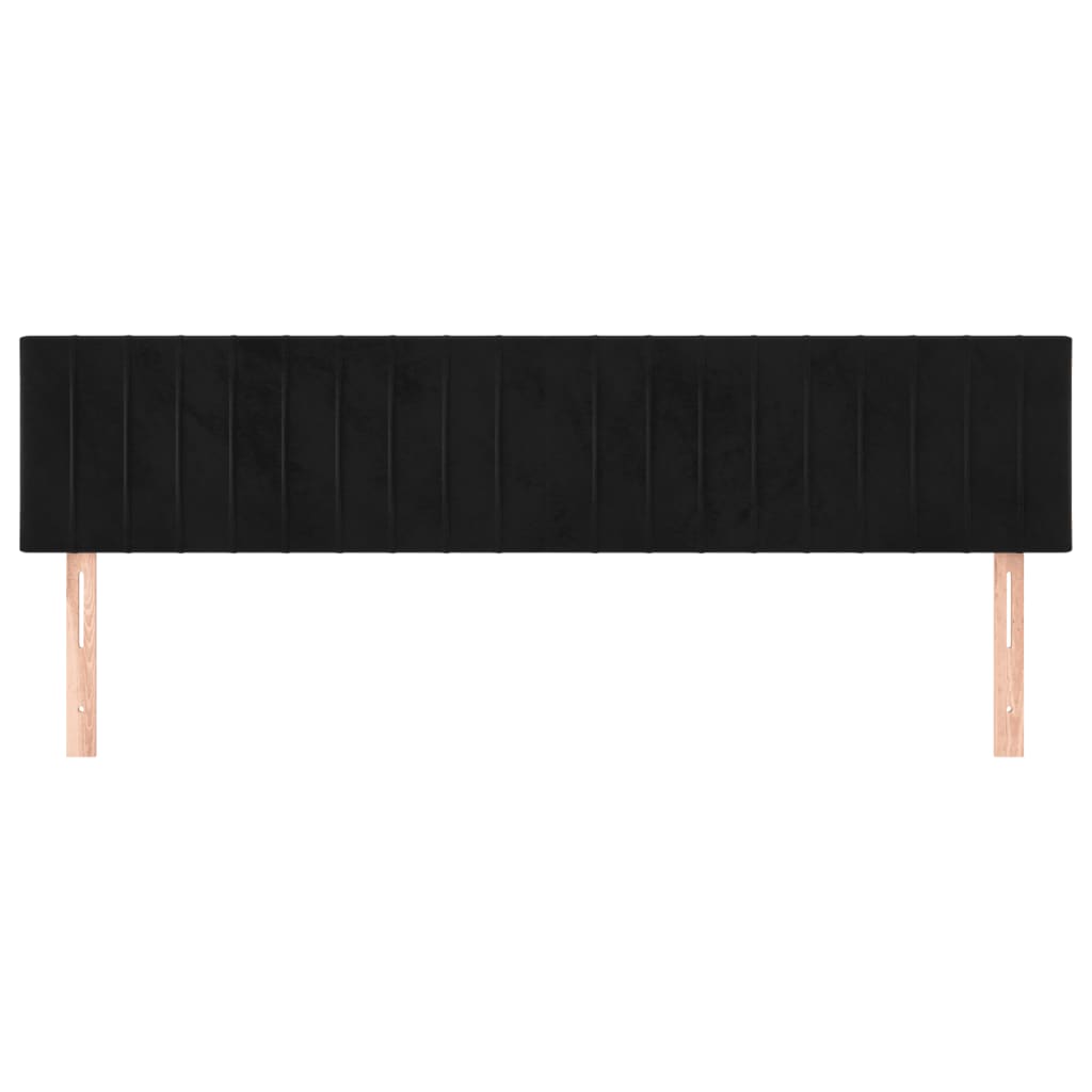 Κεφαλάρια Κρεβατιού 2 τεμ. Μαύρο 90x5x78/88 εκ. Βελούδινο - Pakobazaar