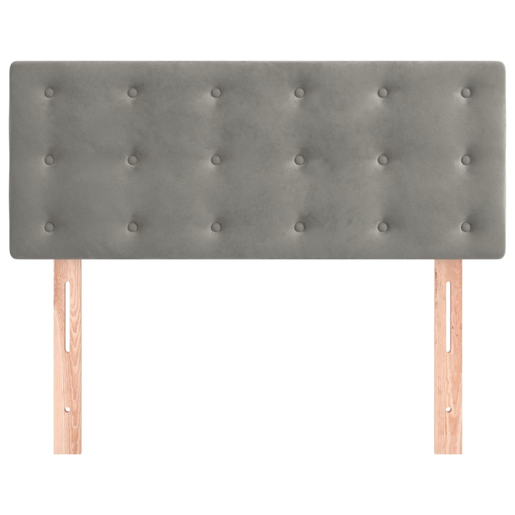 Κεφαλάρι Κρεβατιού Ανοιχτό Γκρι 90x5x78/88 εκ. Βελούδινο - Pakobazaar
