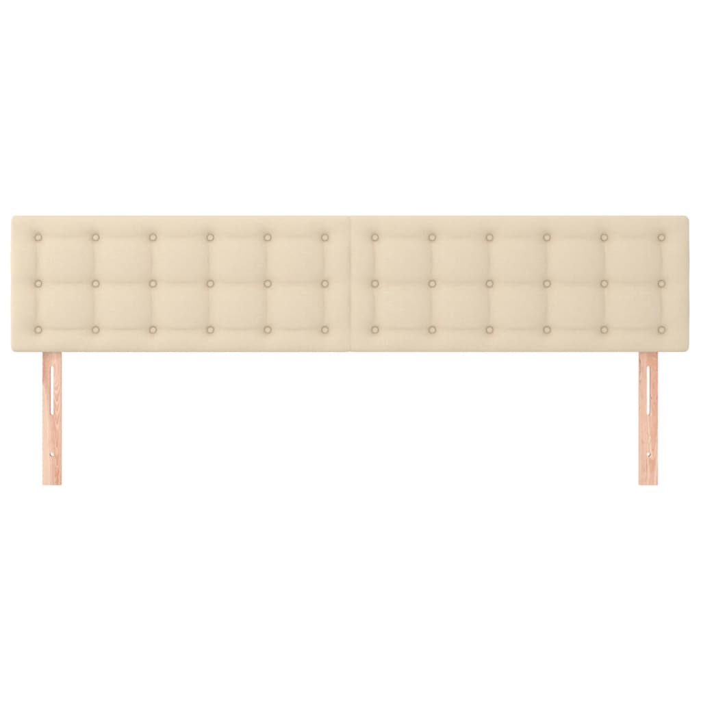 Κεφαλάρια Κρεβατιού 2 τεμ. Κρεμ 90x5x78/88 εκ. Υφασμάτινο