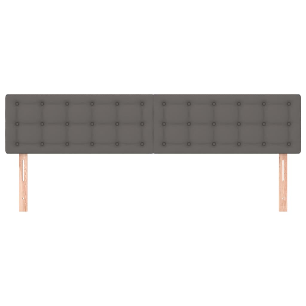 Κεφαλάρια Κρεβατιού 2 τεμ. Γκρι 90x5x78/88 εκ. Συνθετικό Δέρμα