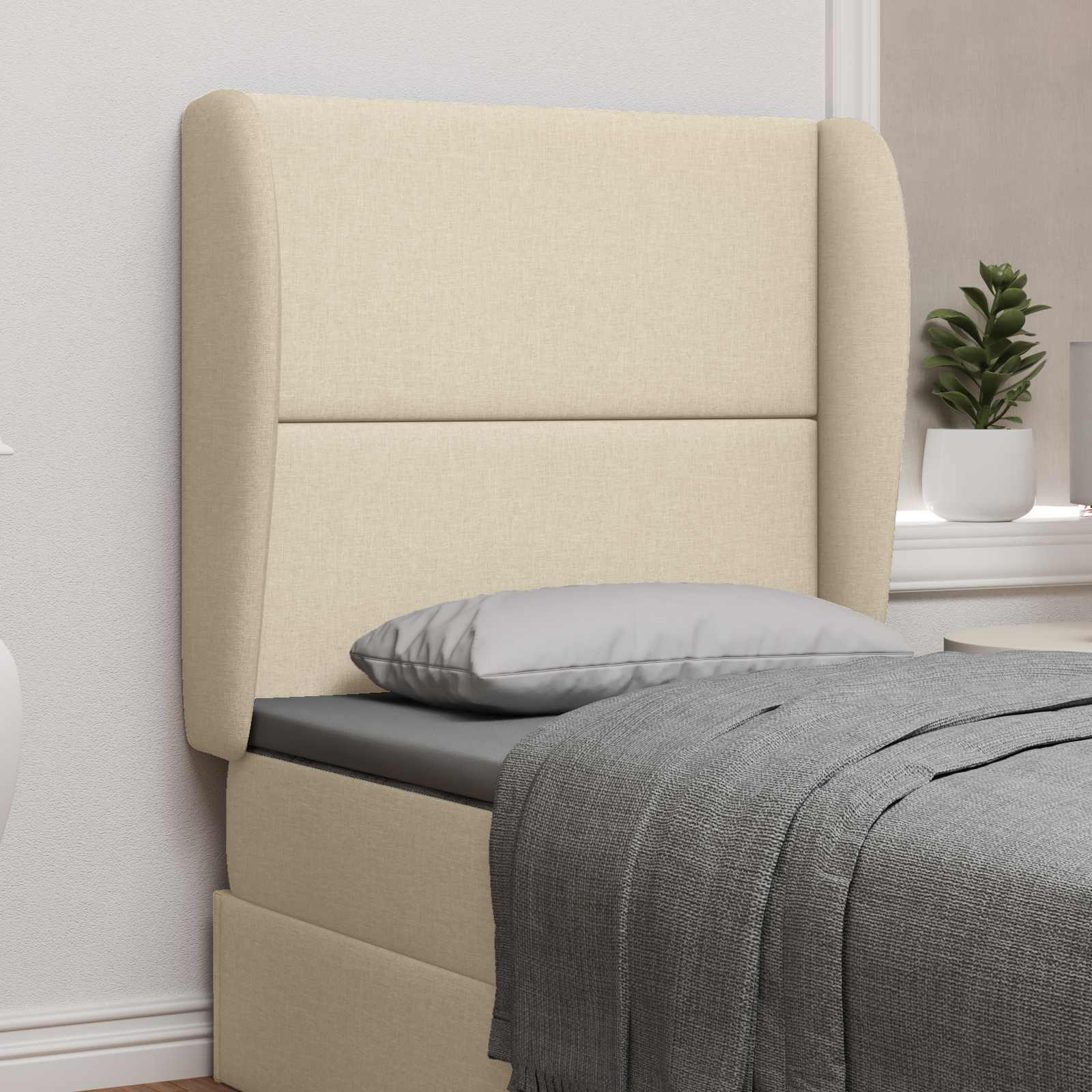 Αυτί Κεφαλής Κρεμ 80 x 23 x 6 εκ. ύφασμα - Pakobazaar