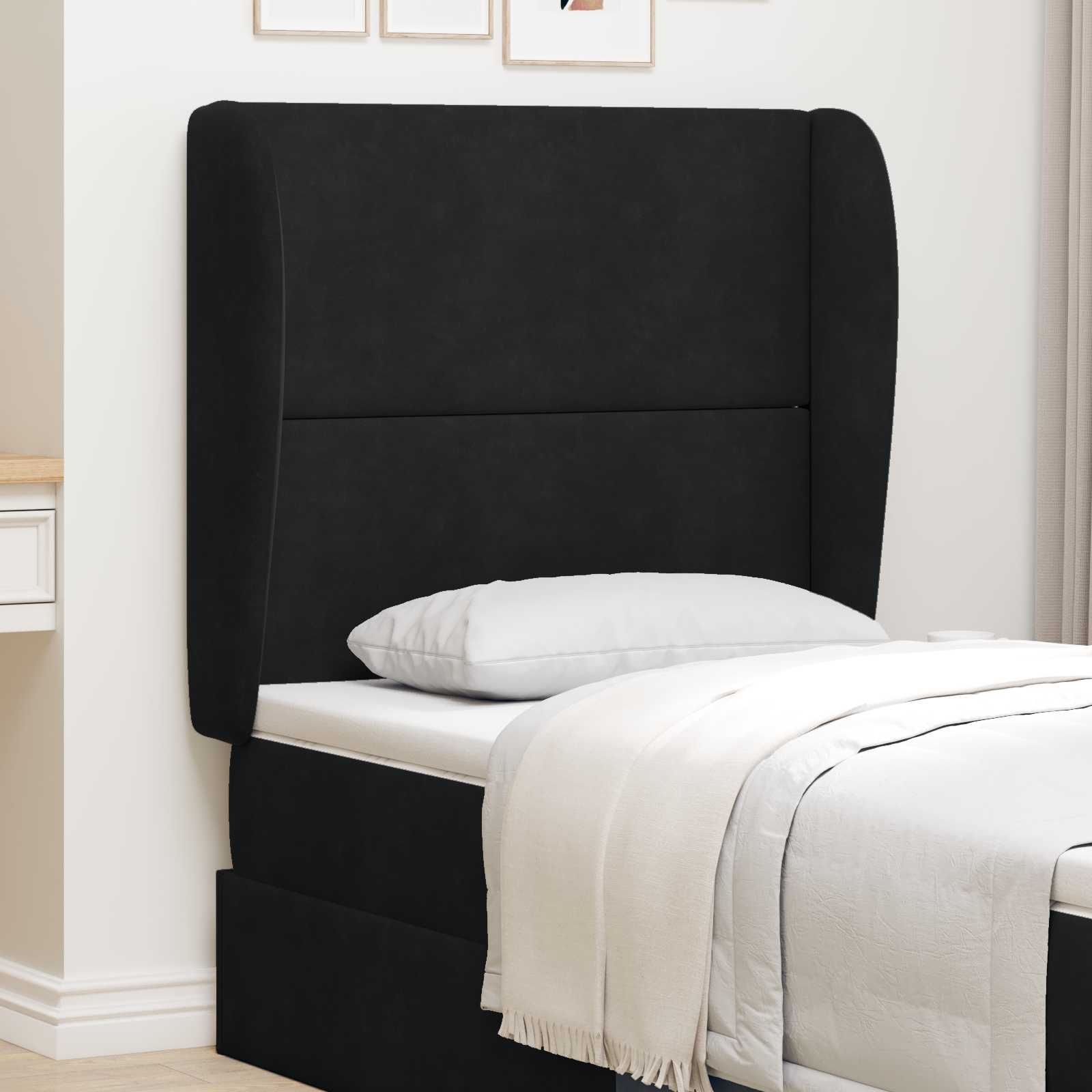 Αυτί Κεφαλής Μαύρο 80 x 23 x 6 εκ. Βελούδο - Pakobazaar