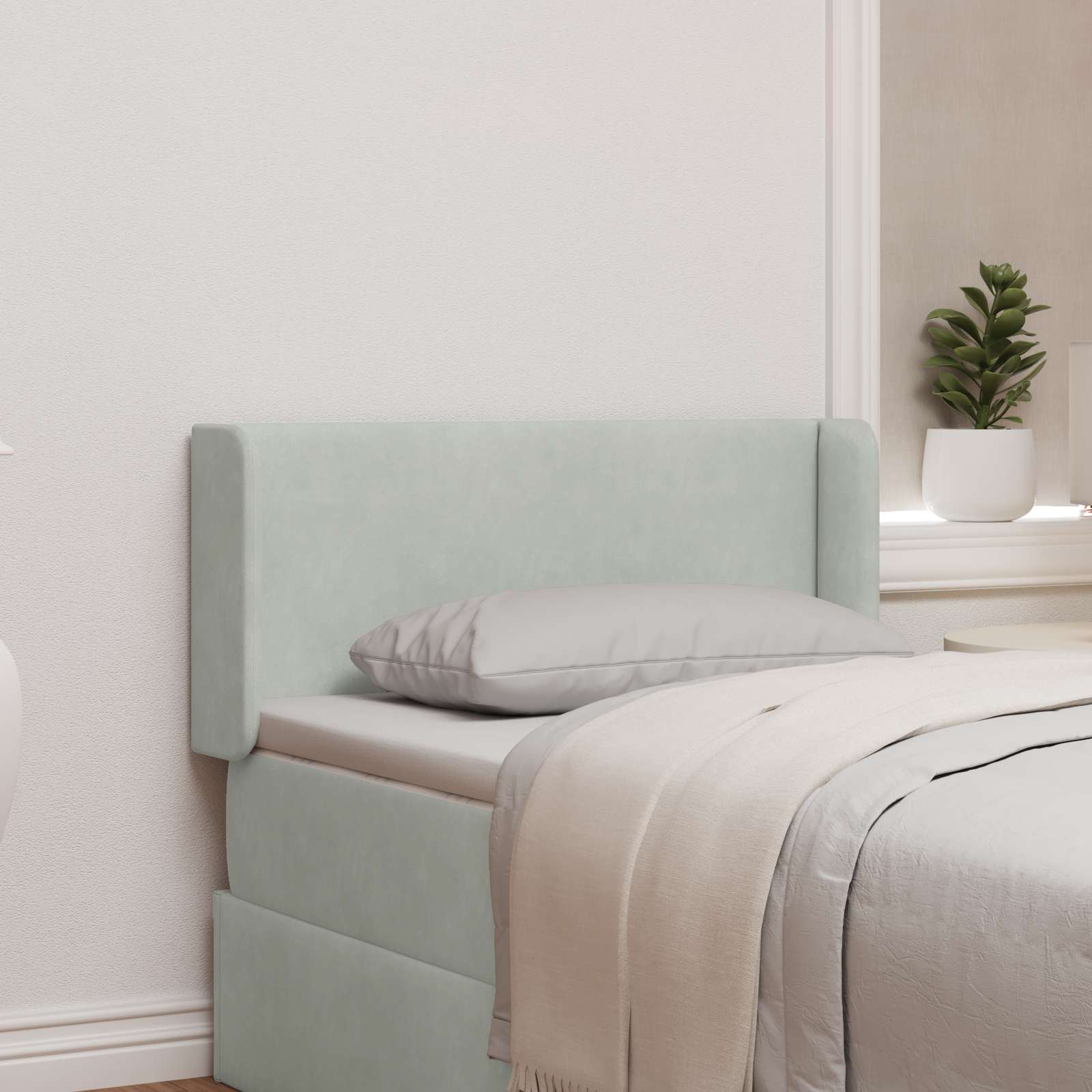 Αυτί Κεφαλής Ανοιχτό γκρι 40,5 x 40,5 x 4 εκ Βελούδο - Pakobazaar