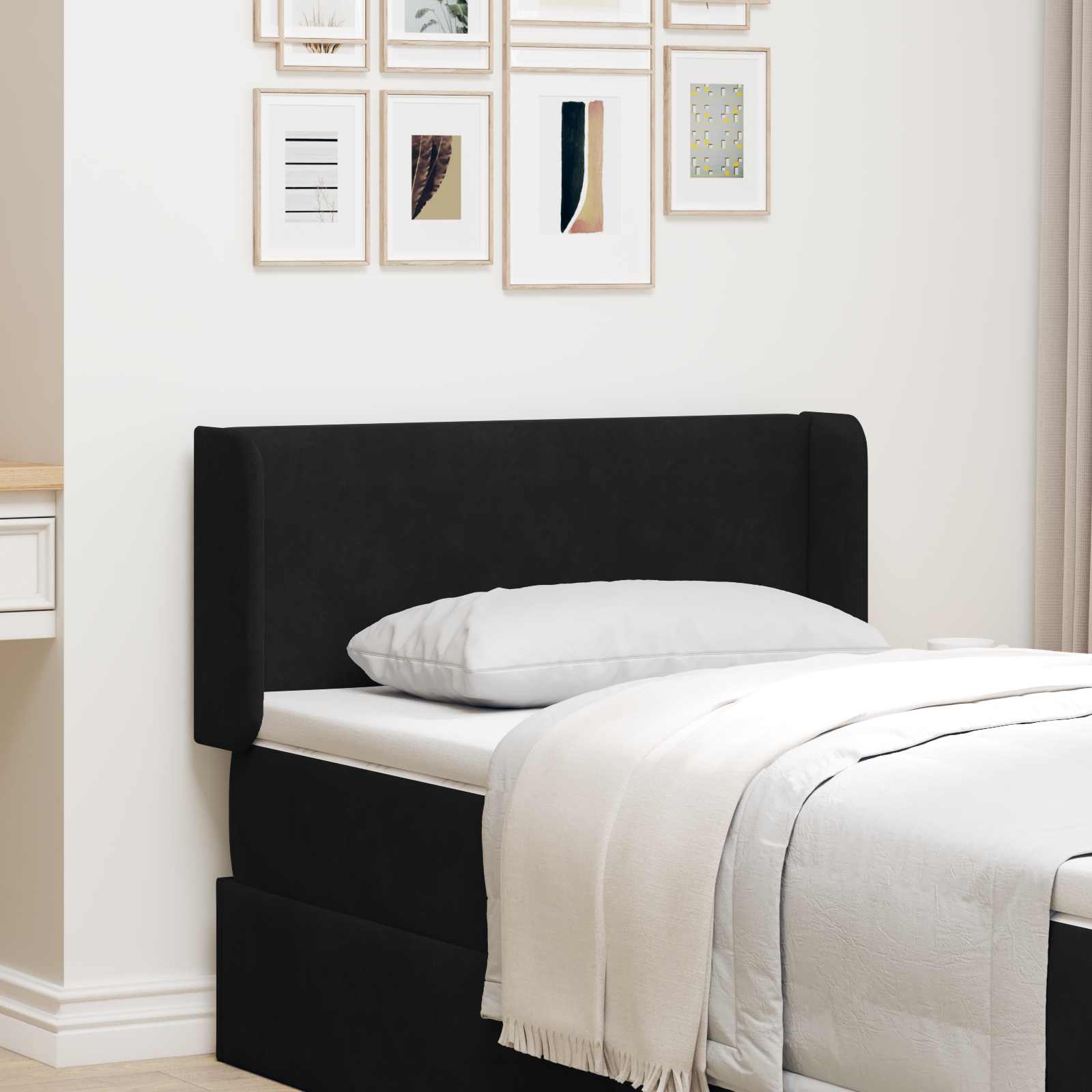 Αυτί Κεφαλής Μαύρο 40,5 x 40,5 x 4 εκ Βελούδο - Pakobazaar