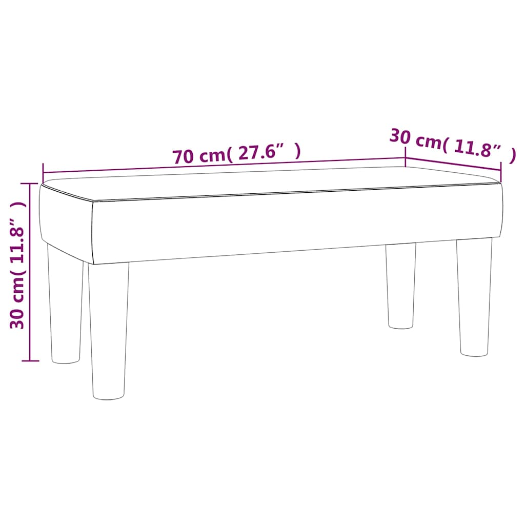 Πάγκος Κρεμ 70 x 30 x 30 εκ. από Συνθετικό Δέρμα