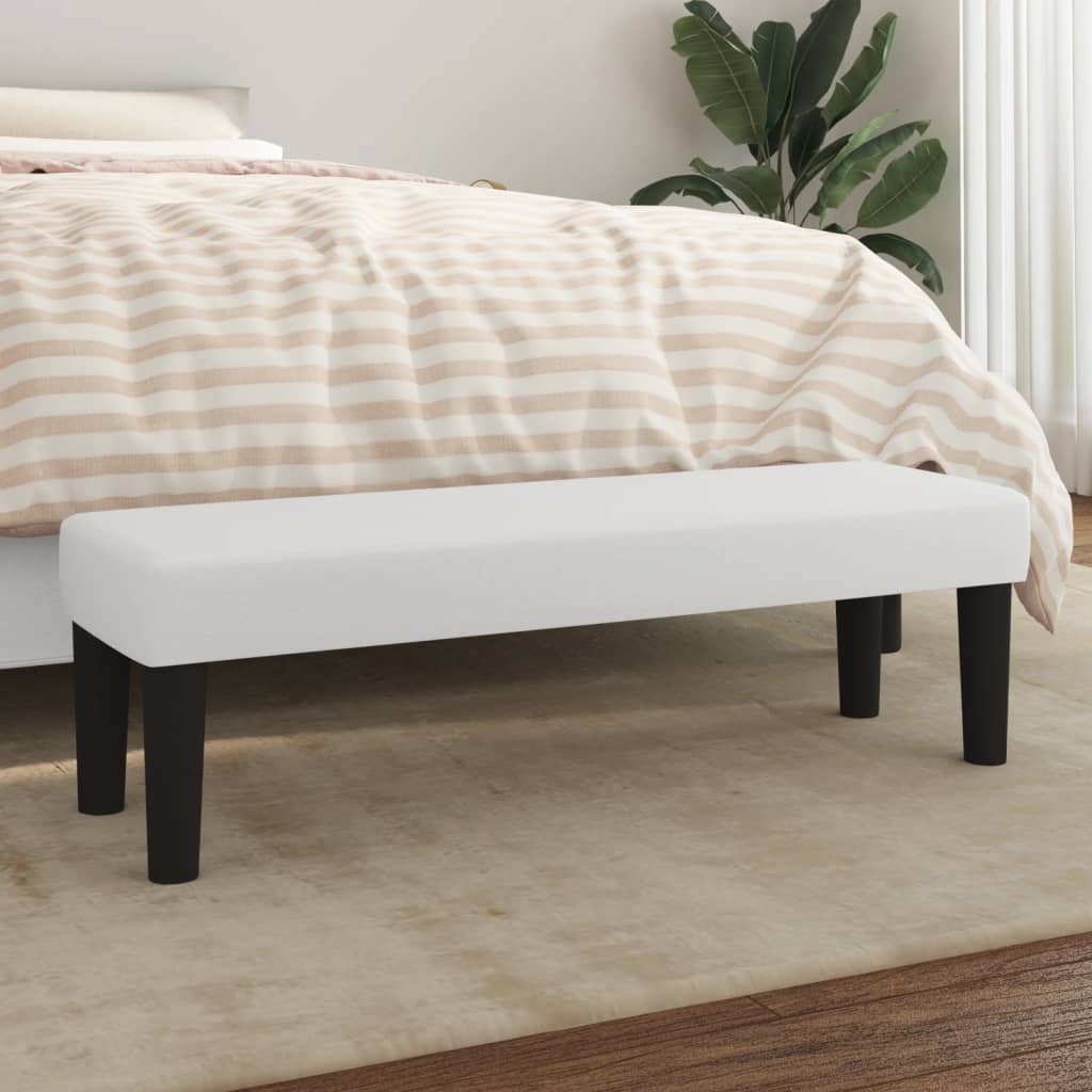 Πάγκος Λευκός 100x30x30 εκ. από Συνθετικό Δέρμα - Pakobazaar