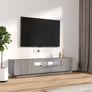 Σετ Επίπλων Τηλεόρασης 2 Τεμαχίων LED Γκρι Sonoma Επεξεργ. Ξύλο