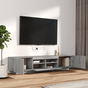 Σετ Επίπλων Τηλεόρασης 2 Τεμαχίων LED Γκρι Sonoma Επεξεργ. Ξύλο