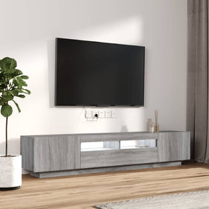 Σετ Επίπλων Τηλεόρασης 2 Τεμαχίων LED Γκρι Sonoma Επεξεργ. Ξύλο