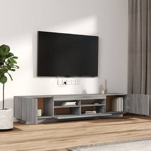 Σετ Επίπλων Τηλεόρασης 2 Τεμαχίων LED Γκρι Sonoma Επεξεργ. Ξύλο