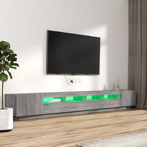 Σετ Επίπλων Τηλεόρασης 3 Τεμ LED Γκρι Sonoma Επεξεργασμένο Ξύλο - Pakobazaar