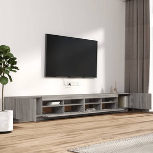 Σετ Επίπλων Τηλεόρασης 3 Τεμ LED Γκρι Sonoma Επεξεργασμένο Ξύλο - Pakobazaar