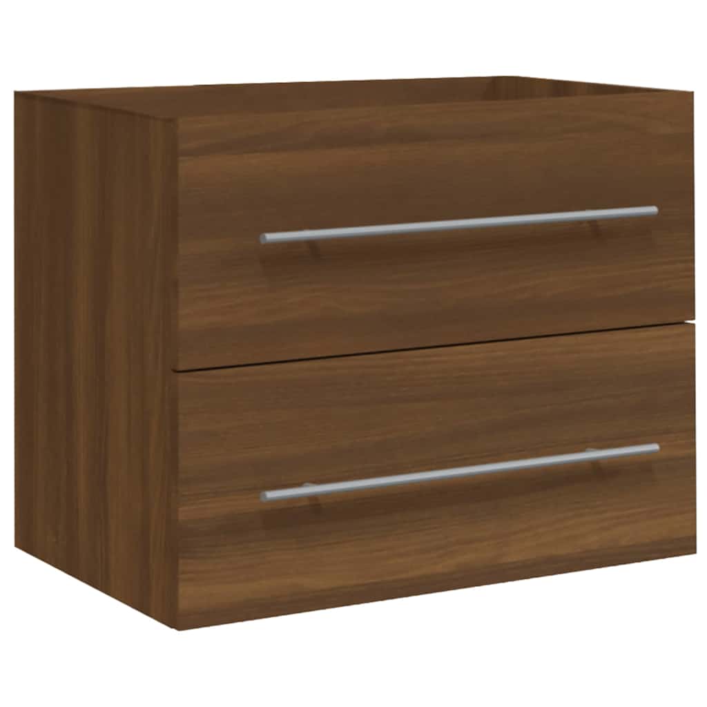 Ντουλάπι Μπάνιου με Νιπτήρα Καφέ Δρυς Επεξεργασμένο Ξύλο