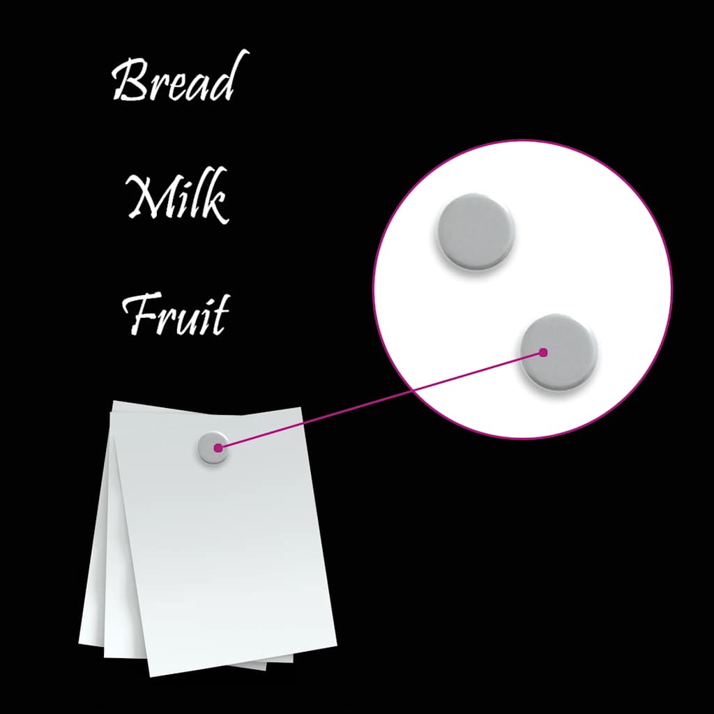 Πίνακας Επιτοίχιος Μαγνητικός Μαύρος 40x40 εκ. από Ψημένο Γυαλί