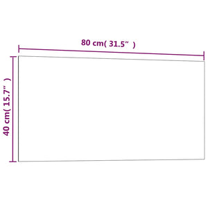 Πίνακας Επιτοίχιος Μαγνητικός Μαύρος 80 x 40 εκ. Ψημένο Γυαλί