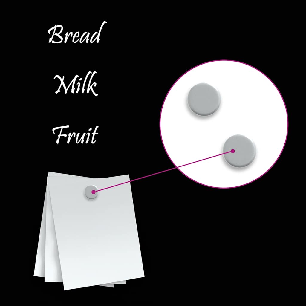 Πίνακας Επιτοίχιος Μαγνητικός Μαύρος 50 x 40 εκ. Ψημένο Γυαλί