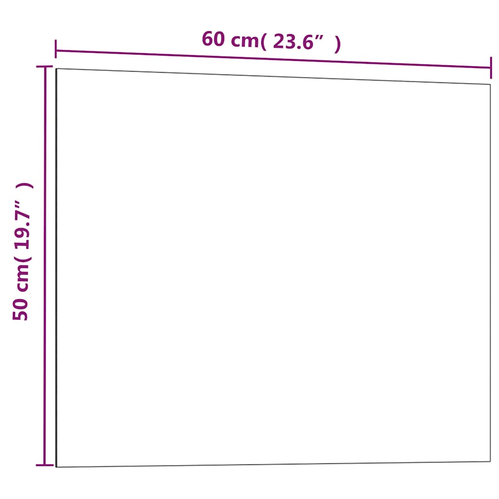 Πίνακας Επιτοίχιος Μαγνητικός Μαύρος 60 x 50 εκ. Ψημένο Γυαλί - Pakobazaar