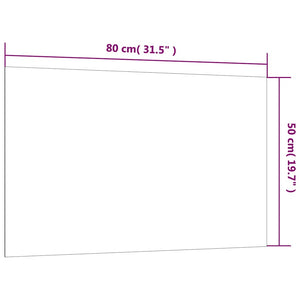 Πίνακας Επιτοίχιος Μαγνητικός Λευκός 80 x 50 εκ. Ψημένο Γυαλί