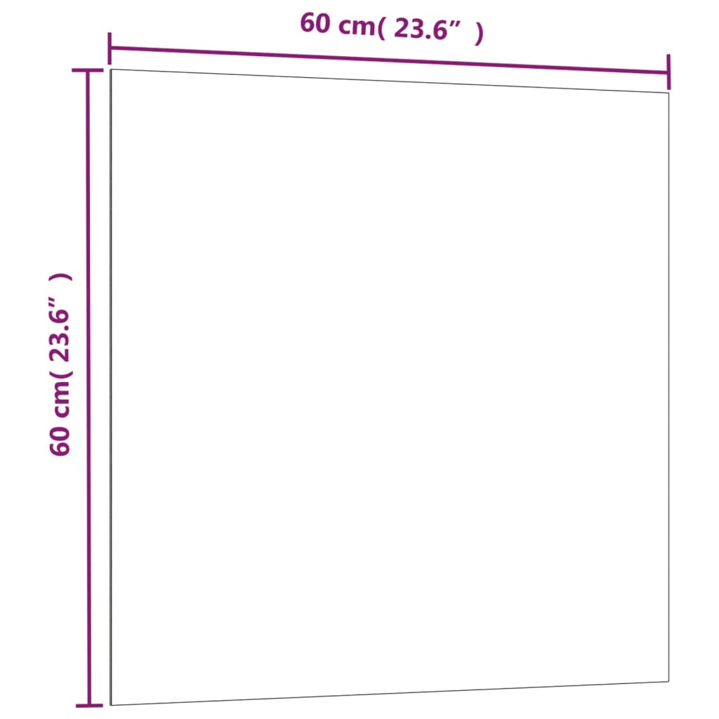 Πίνακας Επιτοίχιος Μαγνητικός Λευκός 60 x 60 εκ. Ψημένο Γυαλί