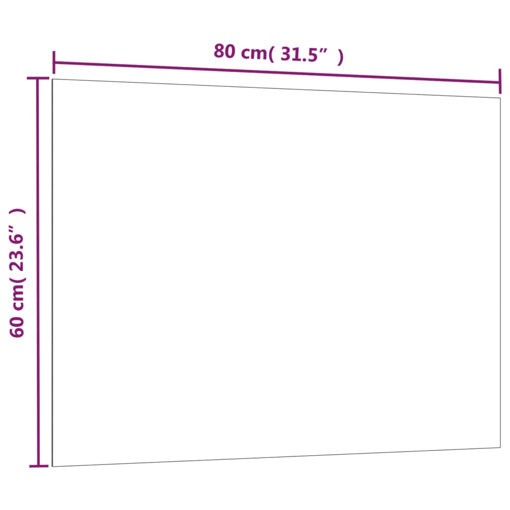 Πίνακας Επιτοίχιος Μαγνητικός Λευκός 80 x 60 εκ. Ψημένο Γυαλί