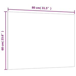 Πίνακας Επιτοίχιος Μαγνητικός Λευκός 80 x 60 εκ. Ψημένο Γυαλί