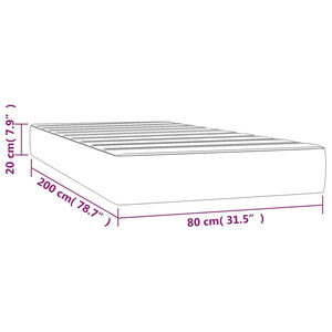 Στρώμα με Pocket Springs Μεσαίας Σκληρότητας Μαύρο 80 x 200 x 20 εκ. Βελούδινο