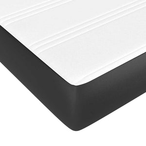 Στρώμα με Pocket Springs Μεσαίας Σκληρότητας Μαύρο 90x190x20 εκ. Συνθετικό Δέρμα