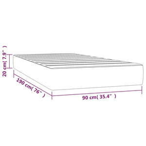 Στρώμα με Pocket Springs Μεσαίας Σκληρότητας Μαύρο 90x190x20 εκ. Συνθετικό Δέρμα