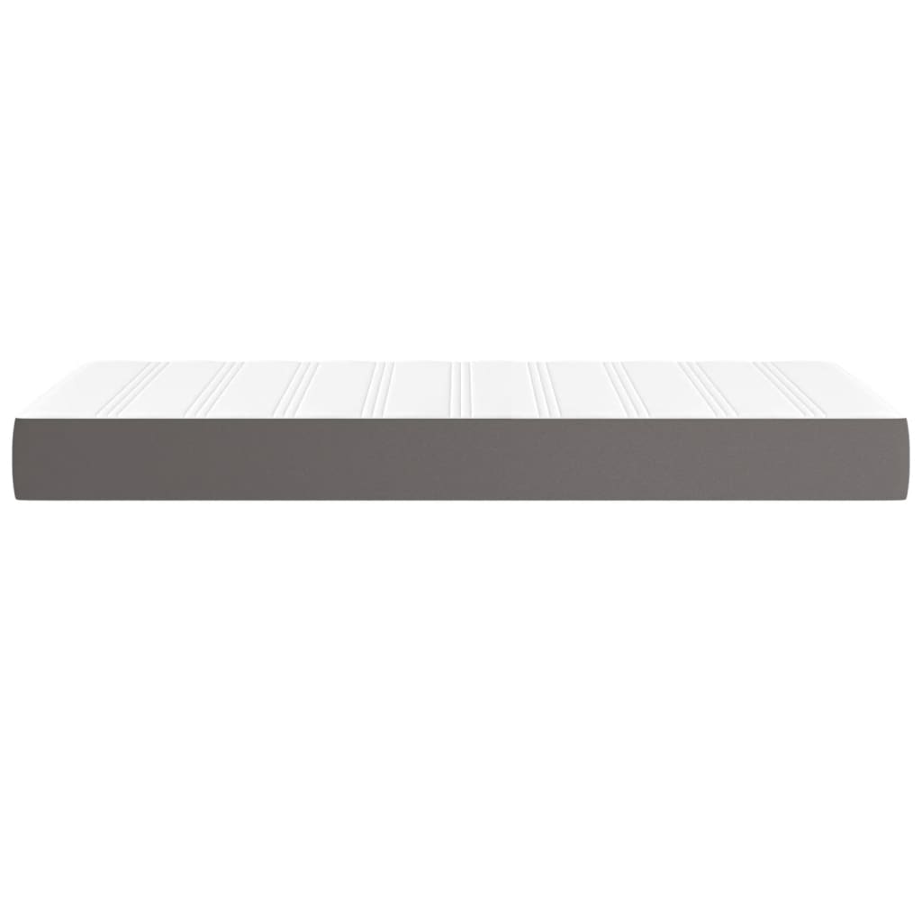 Στρώμα με Pocket Springs Μεσαίας Σκληρότητας Γκρι 90x200x20 εκ. Συνθετικό Δέρμα