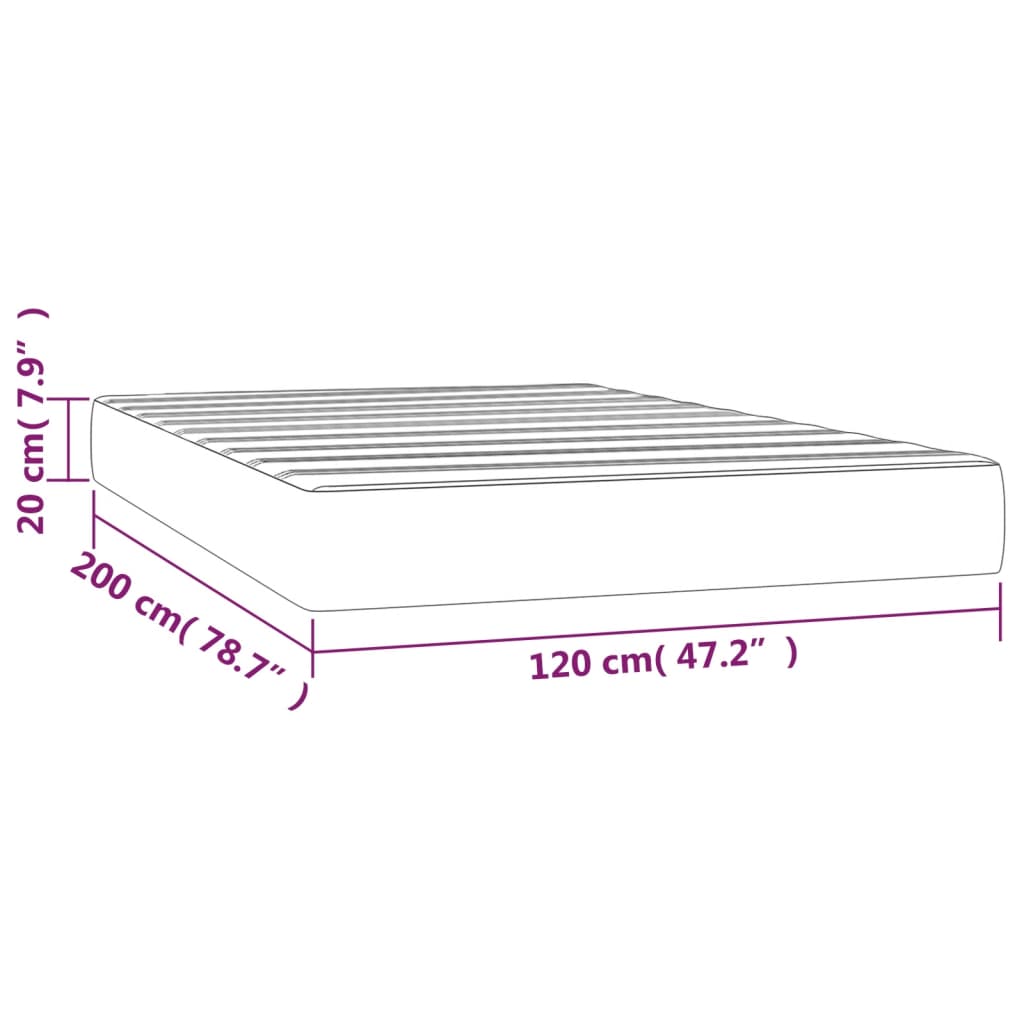 Στρώμα με Pocket Springs Μεσαίας Σκληρότητας Πράσινο 120x200x20 εκ. Υφασμάτινο