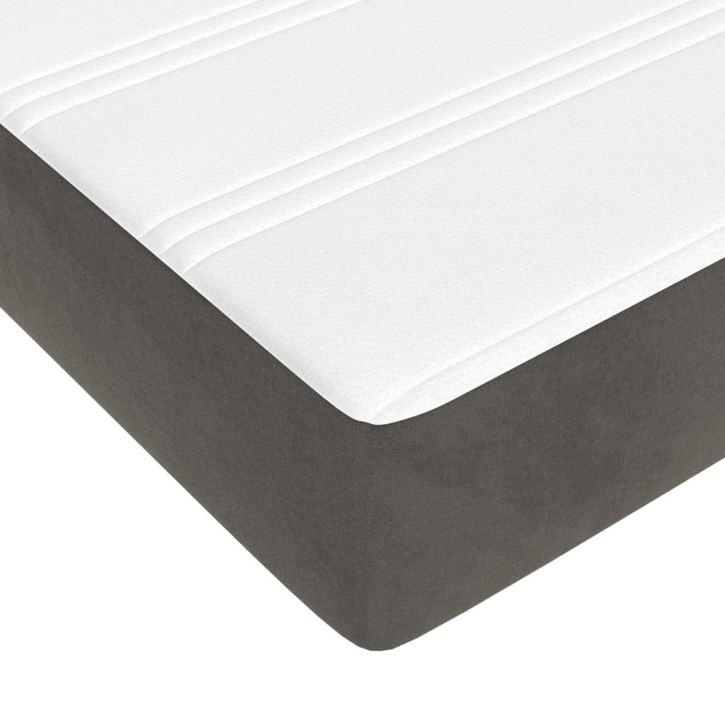 Στρώμα με Pocket Springs Μεσαίας Σκληρότητας Σκούρο Γκρι 120x200x20 εκ. Βελούδινο - Pakobazaar