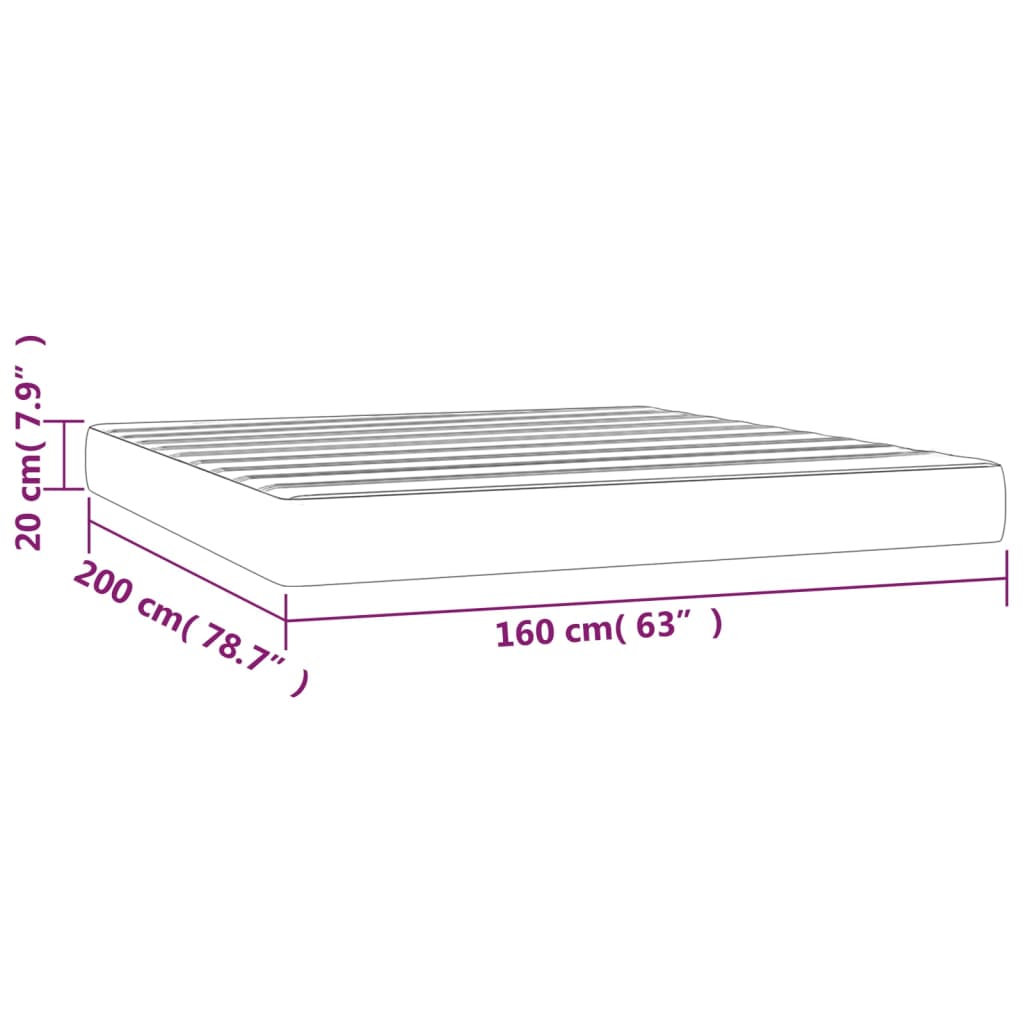 Στρώμα με Pocket Springs Μεσαίας Σκληρότητας Κρεμ 160x200x20 εκ. Συνθετικό Δέρμα - Pakobazaar