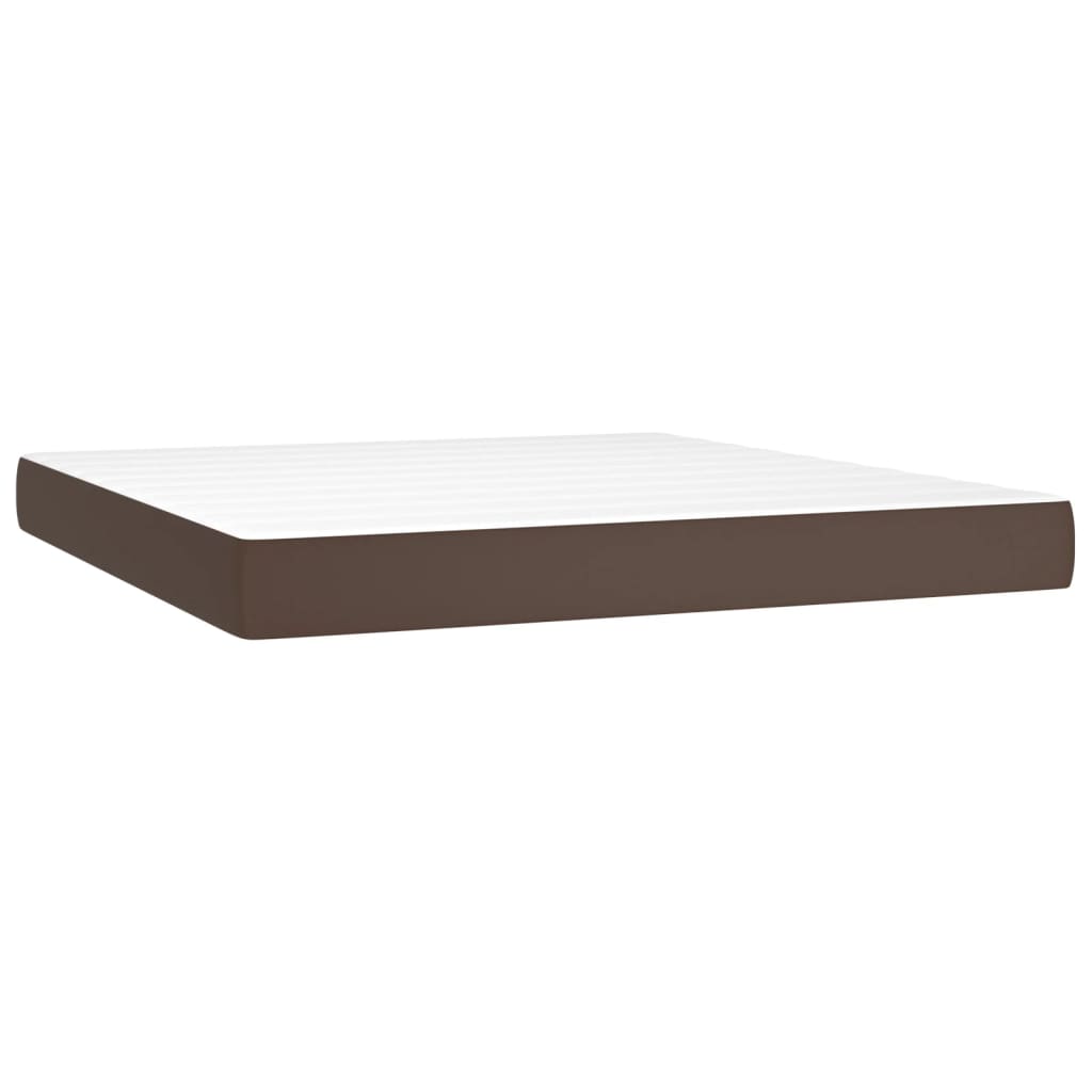Στρώμα με Pocket Springs Μεσαίας Σκληρότητας Καφέ 160x200x20 εκ. Συνθετικό Δέρμα - Pakobazaar