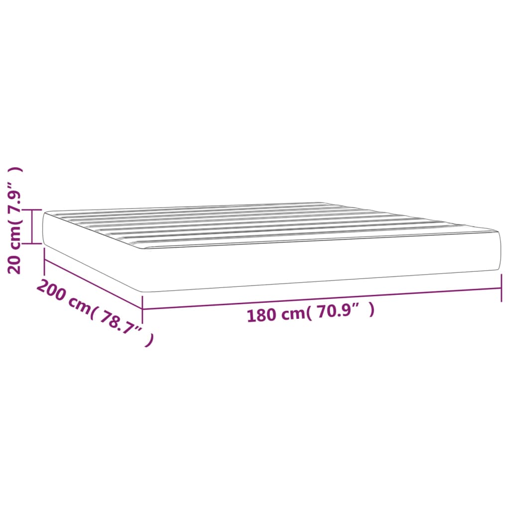 Στρώμα με Pocket Springs Μεσαίας Σκληρότητας Πράσινο 180x200x20 εκ. Υφασμάτινο - Pakobazaar
