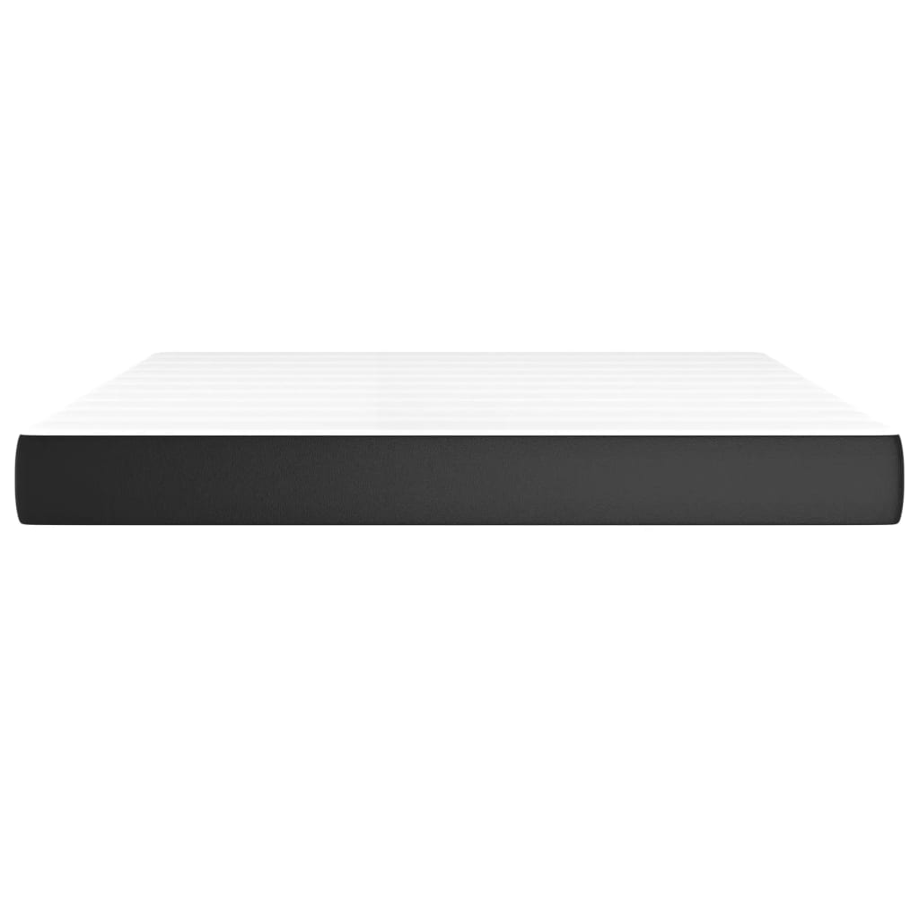 Στρώμα με Pocket Springs Μεσαίας Σκληρότητας Μαύρο 180x200x20 εκ. Συνθετικό Δέρμα