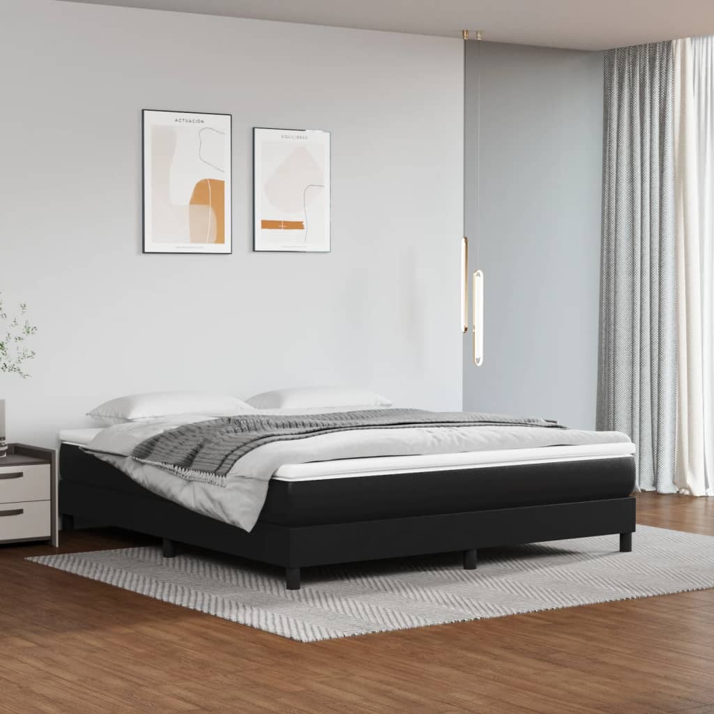 Στρώμα με Pocket Springs Μεσαίας Σκληρότητας Μαύρο 180x200x20 εκ. Συνθετικό Δέρμα