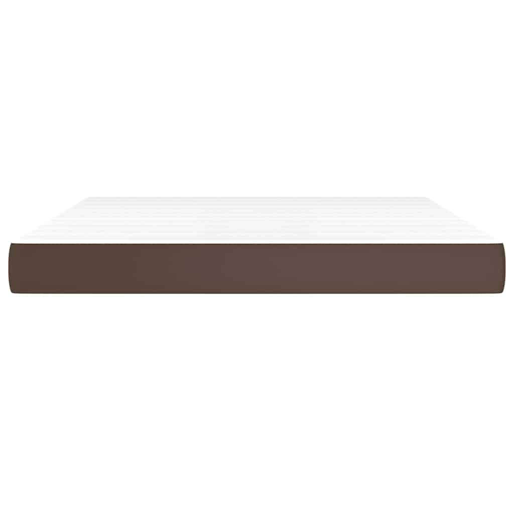 Στρώμα με Pocket Springs Μεσαίας Σκληρότητας Καφέ 180x200x20 εκ. Συνθετικό Δέρμα