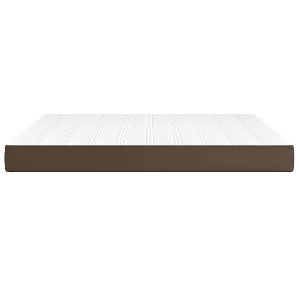Στρώμα με Pocket Springs Μεσαίας Σκληρότητας Καφέ 180x200x20 εκ. Συνθετικό Δέρμα