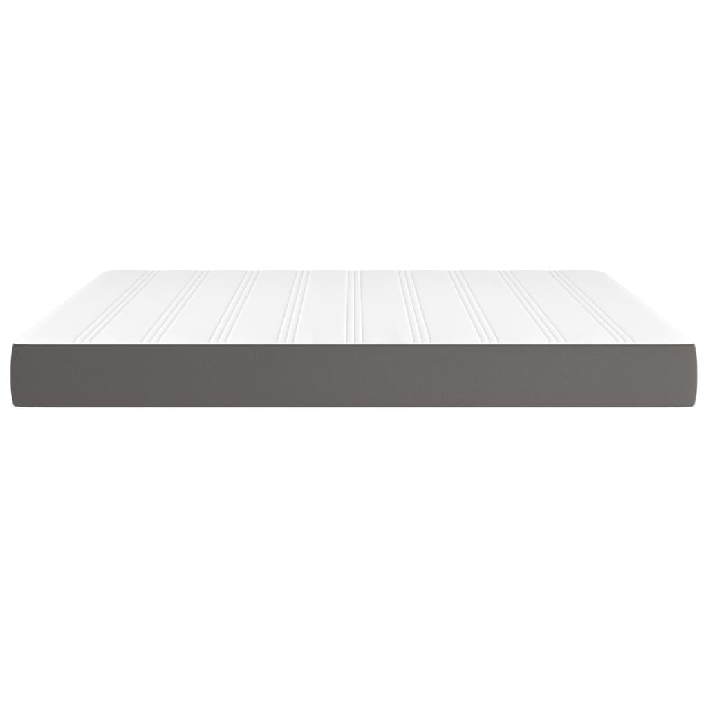 Στρώμα με Pocket Springs Μεσαίας Σκληρότητας Γκρι 180x200x20 εκ. Συνθετικό Δέρμα