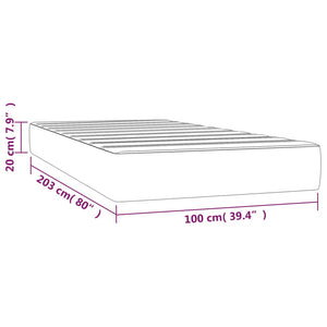 Στρώμα με Pocket Springs Μεσαίας Σκληρότητας Αν. Γκρι 100x203x20εκ. Ύφασμα Twin XL - Pakobazaar