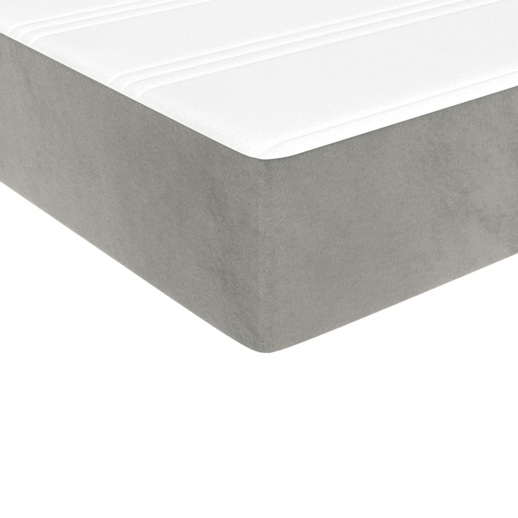 Στρώμα με Pocket Springs Μεσαίας Σκληρότητας Αν. Γκρι 137x190x20 εκ. Πλήρες Βελούδο - Pakobazaar