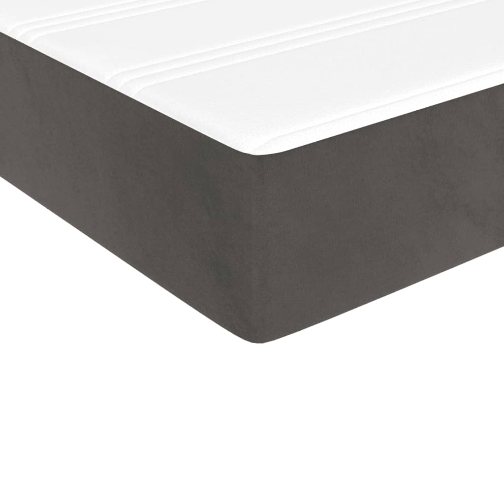 Στρώμα με Pocket Springs Μεσαίας Σκληρότητας Σκούρο Γκρι 137x190x20 εκ. Βελούδινο - Pakobazaar