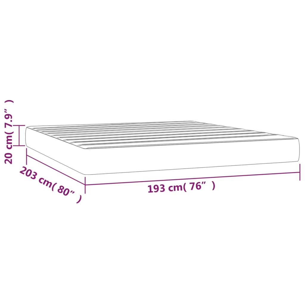 Στρώμα με Pocket Springs Μεσαίας Σκληρότητας Αν. Γκρι 193x203x20εκ. Ύφασμα King - Pakobazaar