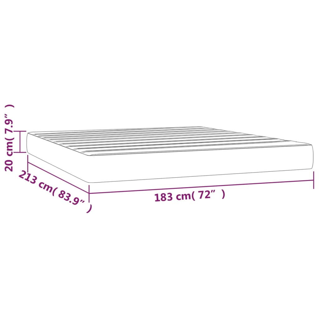 Στρώμα Pocket Springs Μεσαίας Σκληρότητας Σκ. Γκρι 183x213x20εκ Βελούδινο King - Pakobazaar