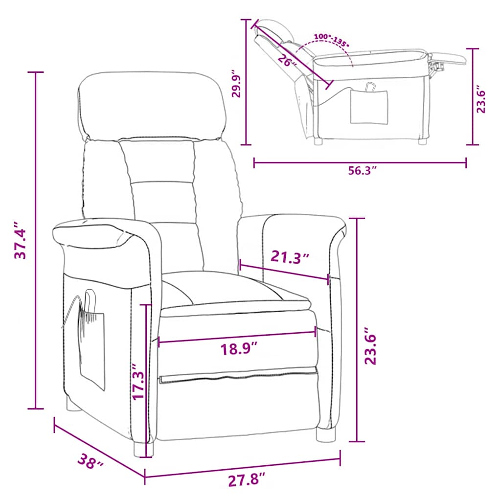 Καρέκλα μασάζ Ανοιχτό γκρι 70.5 x 96.5 x 95 cm Πολυεστέρας