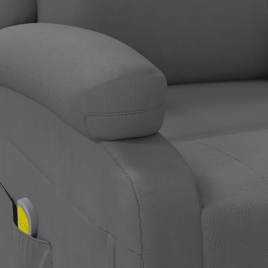 Πολυθρόνα Μασάζ Ηλεκτρική Ανθρακί Συνθετικό Δέρμα