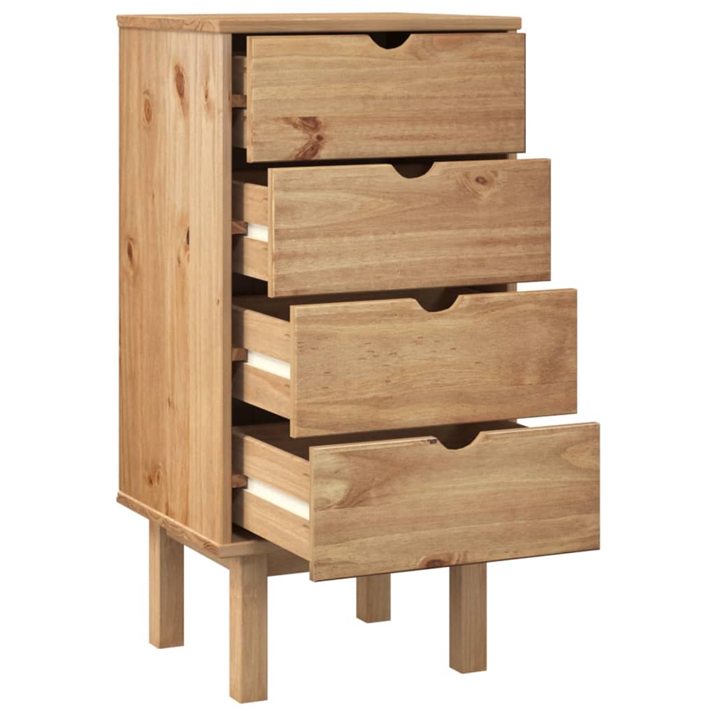Συρταριέρα OTTA Γκρι 45x39x90 εκ. από Μασίφ Ξύλο Πεύκου - Pakobazaar